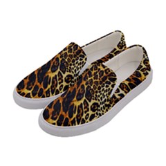 Leopard Skin Texture, Macro, Brown Women s Canvas Slip Ons by kyorashop23