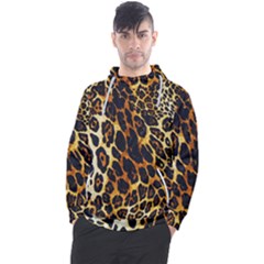 Leopard Skin Texture, Macro, Brown Men s Pullover Hoodie