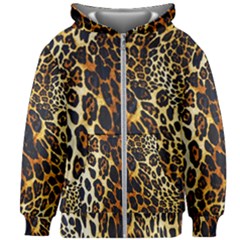 Leopard Skin Texture, Macro, Brown Kids  Zipper Hoodie Without Drawstring