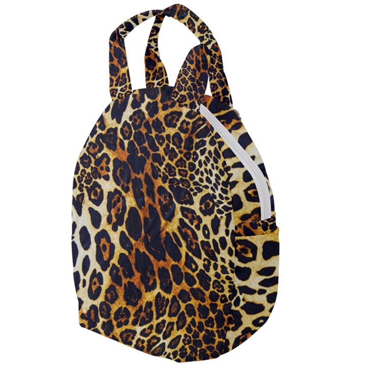 Leopard Skin Texture, Macro, Brown Travel Backpack