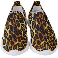 Leopard Skin Texture, Macro, Brown Kids  Slip On Sneakers by kyorashop23