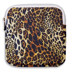 Leopard Skin Texture, Macro, Brown Mini Square Pouch by kyorashop23