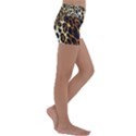 Leopard Skin Texture, Macro, Brown Kids  Lightweight Velour Yoga Shorts View3