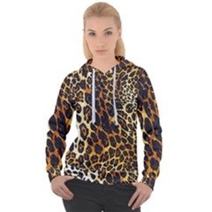 Leopard Skin Texture, Macro, Brown Women s Overhead Hoodie