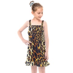 Leopard Skin Texture, Macro, Brown Kids  Overall Dress by kyorashop23