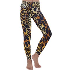 Leopard Skin Texture, Macro, Brown Kids  Lightweight Velour Classic Yoga Leggings by kyorashop23