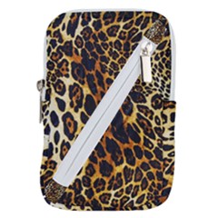 Leopard Skin Texture, Macro, Brown Belt Pouch Bag (small)