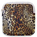 Leopard Skin Texture, Macro, Brown Mini Square Pouch View1