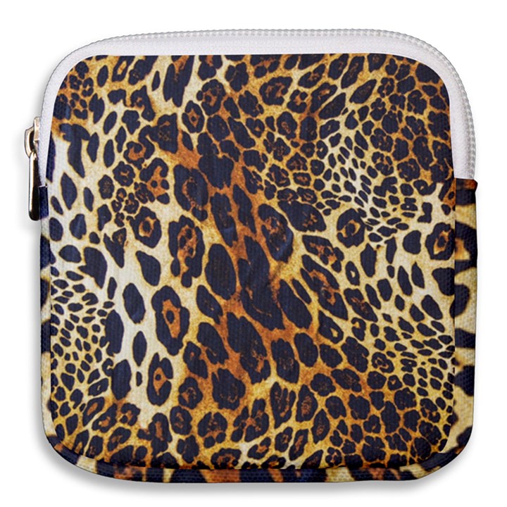 Leopard Skin Texture, Macro, Brown Mini Square Pouch