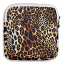 Leopard Skin Texture, Macro, Brown Mini Square Pouch View2