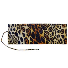 Leopard Skin Texture, Macro, Brown Roll Up Canvas Pencil Holder (m) by kyorashop23