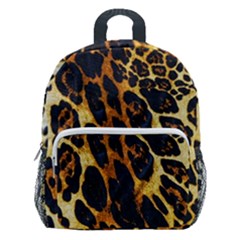 Leopard Skin Texture, Macro, Brown Kids  Age 5-10 Lightweight School Backpack With Side Pockets