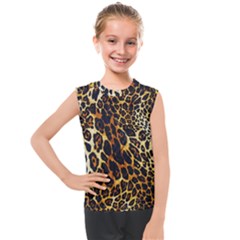 Leopard Skin Texture, Macro, Brown Kids  Mesh Tank Top