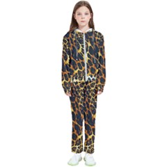 Leopard Skin Texture, Macro, Brown Kids  Tracksuit by kyorashop23