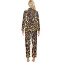 Leopard Skin Texture, Macro, Brown Womens  Long Sleeve Velvet Pocket Pajamas Set View2