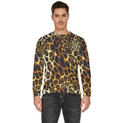 Leopard Skin Texture, Macro, Brown Men s Fleece Sweatshirt