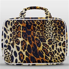 Leopard Skin Texture, Macro, Brown Travel Toiletry Bag With Hanging Hook