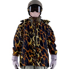 Leopard Skin Texture, Macro, Brown Women s Zip Ski And Snowboard Waterproof Breathable Jacket