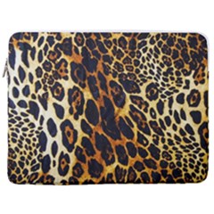 Leopard Skin Texture, Macro, Brown 17  Vertical Laptop Sleeve Case With Pocket by kyorashop23