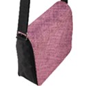 Pink Fabric Texture, Knitted Pink Texture, Flap Closure Messenger Bag (L) View2