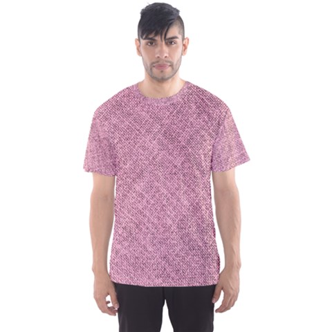 Pink Fabric Texture, Knitted Pink Texture, Men s Sport Mesh T-shirt by kyorashop23