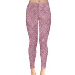 Pink Fabric Texture, Knitted Pink Texture, Everyday Leggings  by kyorashop23