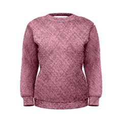 Pink Fabric Texture, Knitted Pink Texture, Women s Sweatshirt