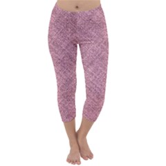 Pink Fabric Texture, Knitted Pink Texture, Capri Winter Leggings 