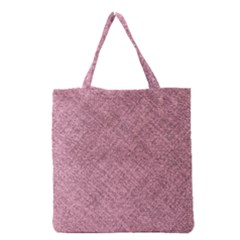 Pink Fabric Texture, Knitted Pink Texture, Grocery Tote Bag by kyorashop23