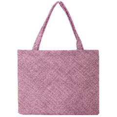 Pink Fabric Texture, Knitted Pink Texture, Mini Tote Bag by kyorashop23