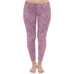 Pink Fabric Texture, Knitted Pink Texture, Classic Winter Leggings