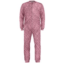 Pink Fabric Texture, Knitted Pink Texture, Onepiece Jumpsuit (men)