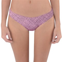 Pink Fabric Texture, Knitted Pink Texture, Reversible Hipster Bikini Bottoms by kyorashop23