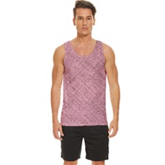 Pink Fabric Texture, Knitted Pink Texture, Men s Wide Collar Tank Top by kyorashop23