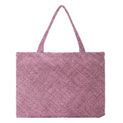 Pink Fabric Texture, Knitted Pink Texture, Medium Tote Bag by kyorashop23