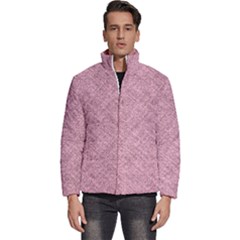 Pink Fabric Texture, Knitted Pink Texture, Men s Puffer Bubble Jacket Coat