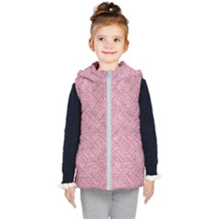 Pink Fabric Texture, Knitted Pink Texture, Kids  Hooded Puffer Vest