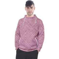 Pink Fabric Texture, Knitted Pink Texture, Men s Pullover Hoodie