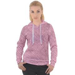 Pink Fabric Texture, Knitted Pink Texture, Women s Overhead Hoodie