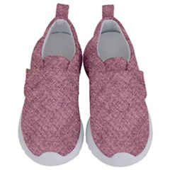 Pink Fabric Texture, Knitted Pink Texture, Kids  Velcro No Lace Shoes by kyorashop23