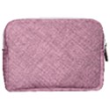 Pink Fabric Texture, Knitted Pink Texture, Make Up Pouch (Medium) View2