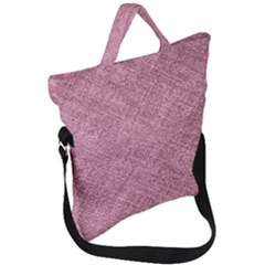 Pink Fabric Texture, Knitted Pink Texture, Fold Over Handle Tote Bag by kyorashop23