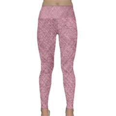 Pink Fabric Texture, Knitted Pink Texture, Lightweight Velour Classic Yoga Leggings