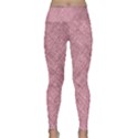 Pink Fabric Texture, Knitted Pink Texture, Lightweight Velour Classic Yoga Leggings View1