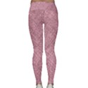 Pink Fabric Texture, Knitted Pink Texture, Lightweight Velour Classic Yoga Leggings View2