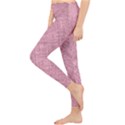 Pink Fabric Texture, Knitted Pink Texture, Lightweight Velour Classic Yoga Leggings View3