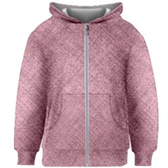 Pink Fabric Texture, Knitted Pink Texture, Kids  Zipper Hoodie Without Drawstring