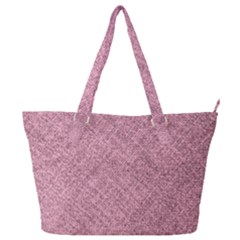 Pink Fabric Texture, Knitted Pink Texture, Full Print Shoulder Bag by kyorashop23