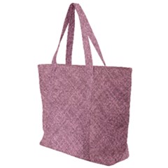 Pink Fabric Texture, Knitted Pink Texture, Zip Up Canvas Bag by kyorashop23