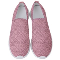 Pink Fabric Texture, Knitted Pink Texture, Men s Slip On Sneakers by kyorashop23